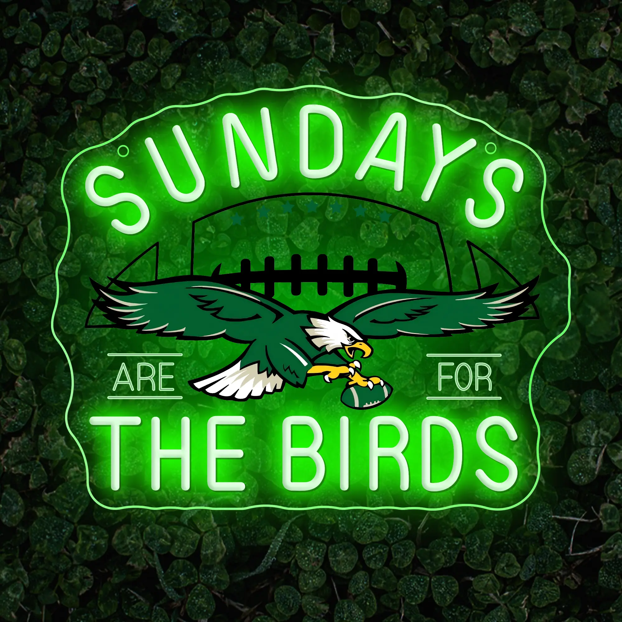 Sundays Are For The Birds LED Neon Light Sign, Road to Victory Philly Decor, Birds Gang Philadelphia Football Gift, Christmas Gift