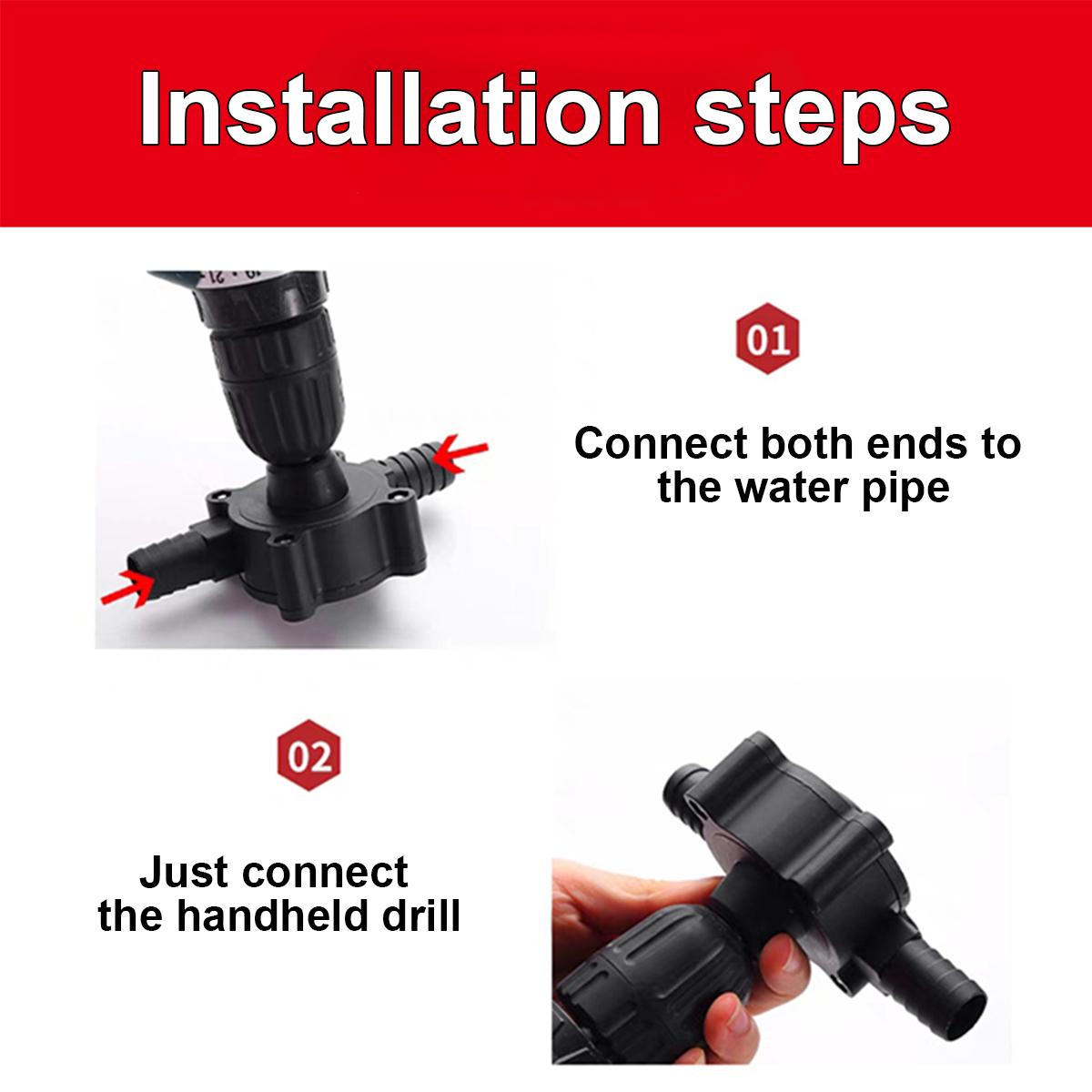 High-Flow Electric Manual Drill Pump,Hand Drill Water Transfer Pump, Mini Electric Fluid Transfer Pump For Oil, Gasoline & Diesel, Non-Electric Pump with Quick Flow Rate & Hose Connectors for Home, Garage & Outdoor Use Hand Fuel Pump