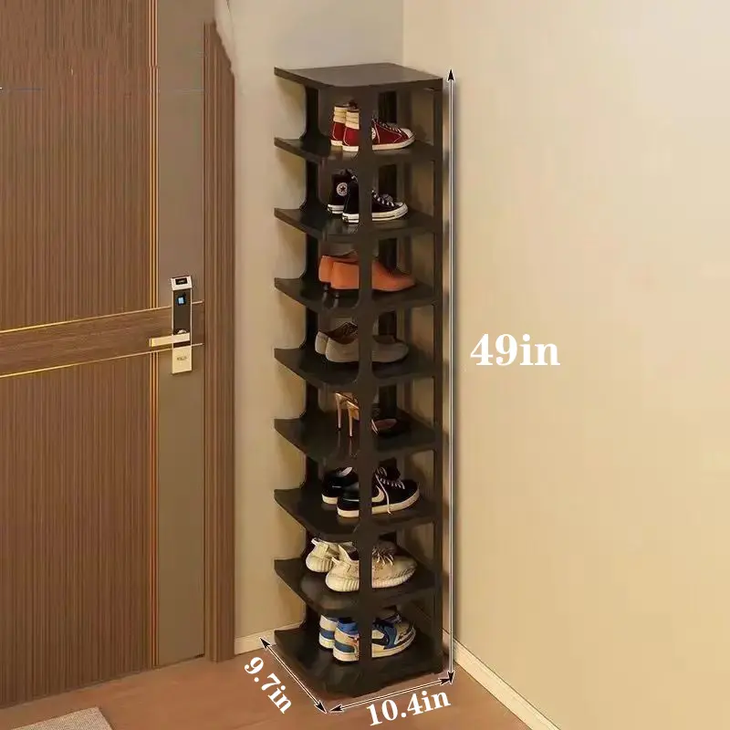 Tower-Shape Multi-Shelf Shoe Rack Organizer - Efficient and Practical Large-Capacity Space-Saving Multi-Shelf Hallway Furniture, Vertical Storage Solution for Entryway