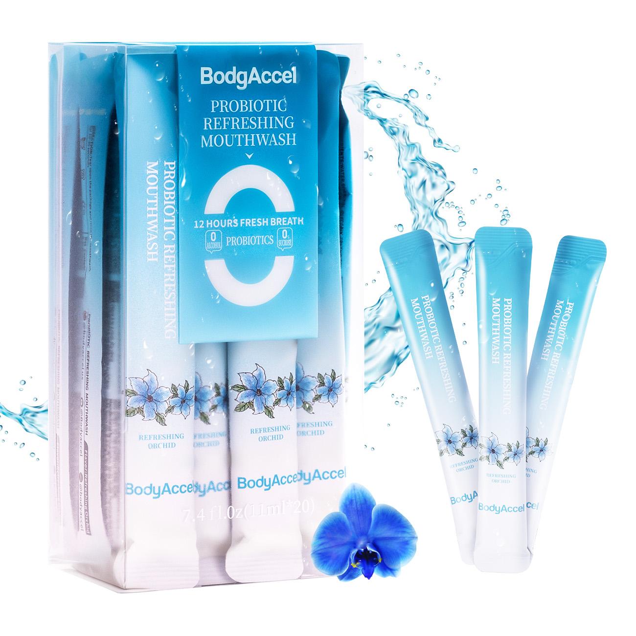 BodyAccel Probiotic Refreshing Mouthwash For Oral Care Daily Cleanser 12 Hours Fresh Breath 6 Pack Cleansing