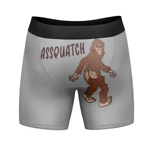Mens Assquatch Boxer Briefs Funny Sassquatch Bigfoot Butt Joke Graphic Hilarious Saying Underwear Funny Graphic Boxers Dad Joke  Funny Sarcastic  Mens Novelty Boxer Briefs Grey