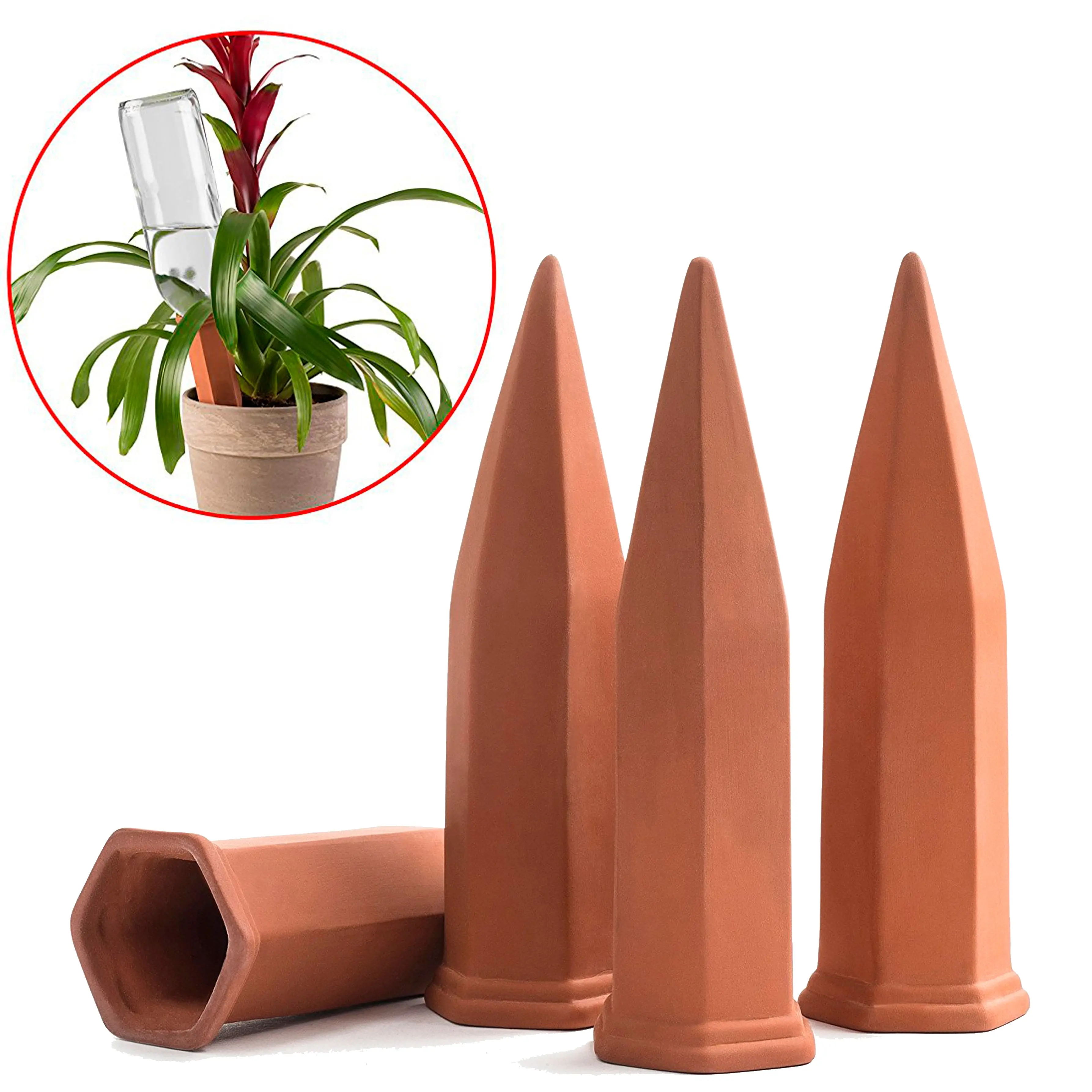 Set of 4 Plant Sitter Self-Watering Stakes, Durable Plastic Design for Indoor-Outdoor Both Areas, Long-Neck Bottle Compatible, Cost-Effective Home Garden Watering & Irrigation Supplies