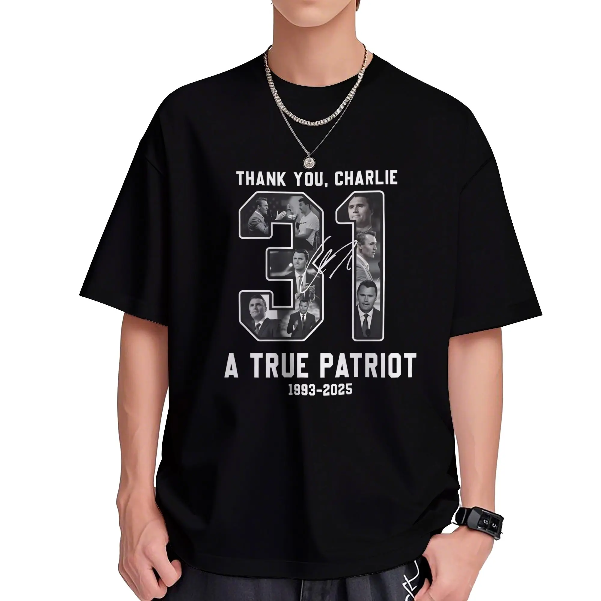 "31 THANK YOU CHARLIE" 100% Cotton Crew Neck T-Shirt – Soft Breathable Casual Tee for Men & Women Soft Tropical Crewneck Fabric Unisex graphic  tee