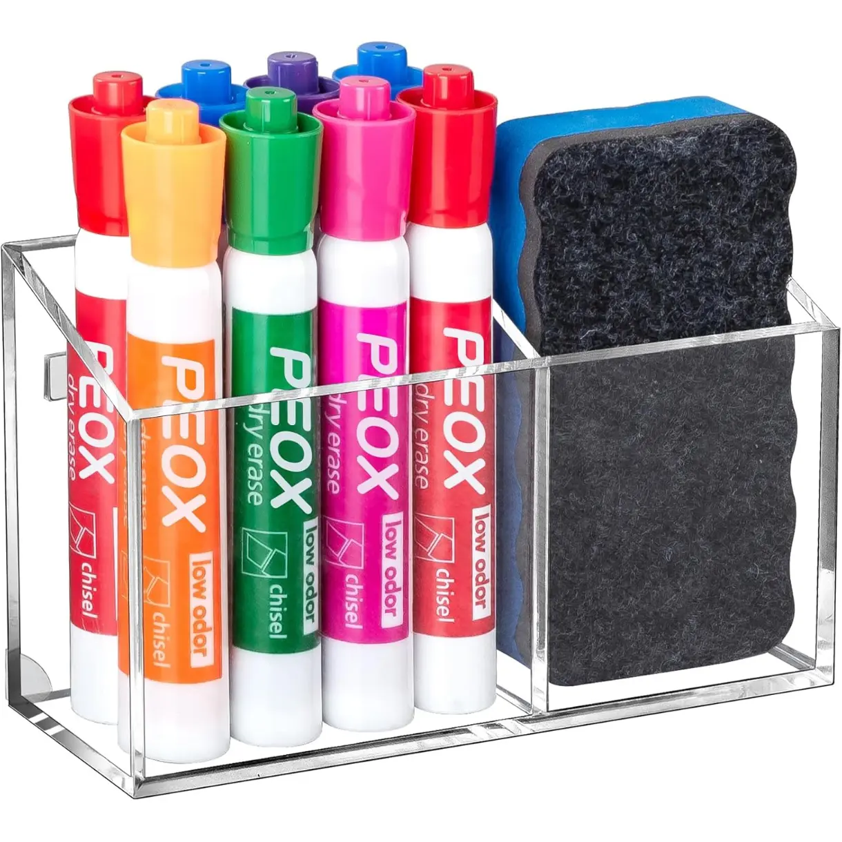 Magnetic Dry Erase Marker Holder for Whiteboard,Non-slip Acrylic Magnet Pen Holder for Fridge Refrigerator,Locker Organizer for Work,Locker Accessories,Pencil Cup for Desk,Marker Organizer