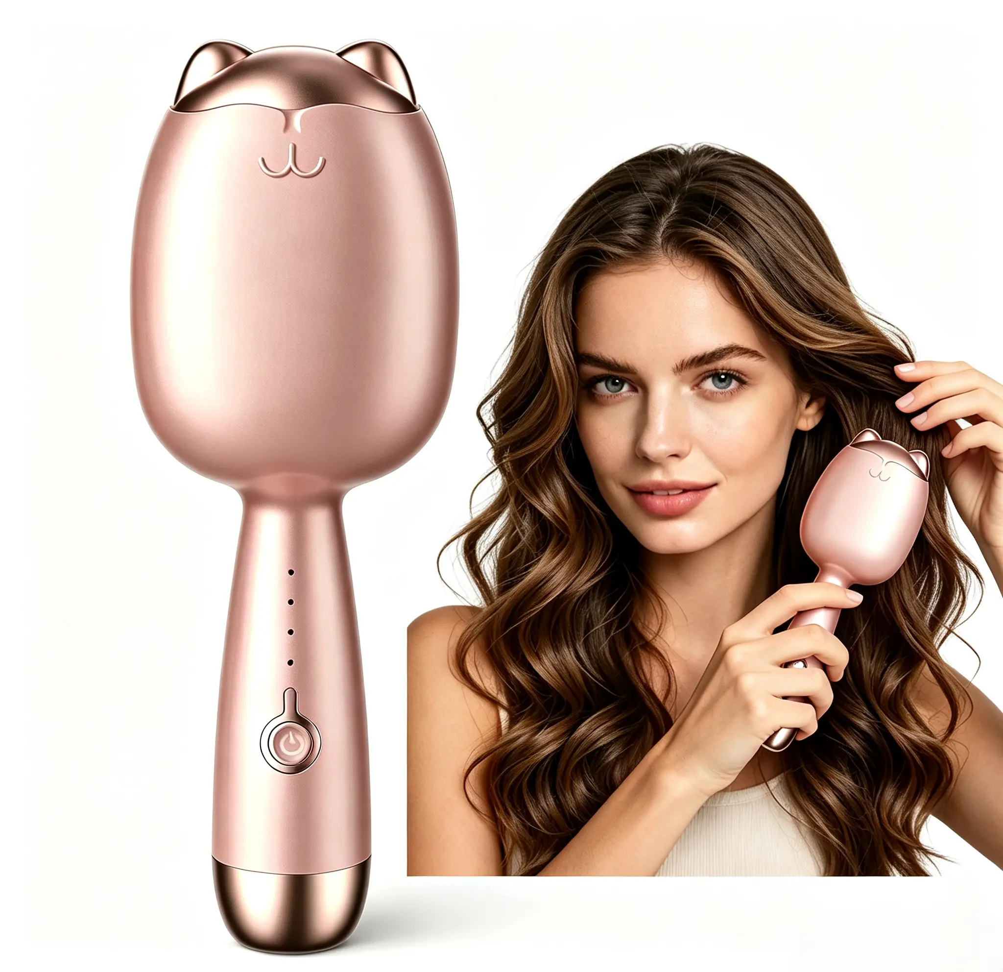Ionic Beach Waves Hair Crimper, 1.26 Inch Double Barrel Hair Waver for Women, Easy‑Use Curling Wand, 4‑Speed Adjustment with Auto Shut‑Off