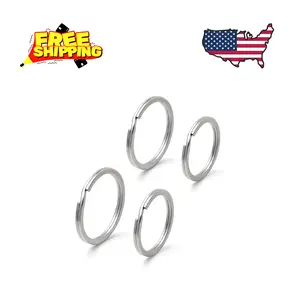 316 Stainless Steel Key Rings 4 Pack (2×1.18in & 2×1.37in) Rustproof Heavy Duty