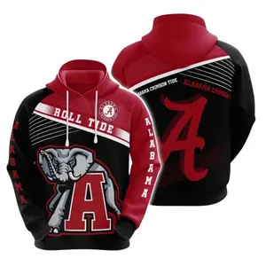 Alabama Football 3D Hoodie, Fierce Roll Tide Elephant Graphic Design, Perfect Gift for Any Bama Fan