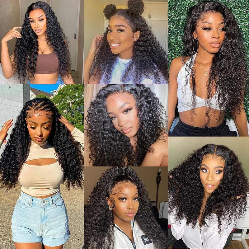 2026 New 13x4 Lace Front Wig, Pre-plucked, Suitable for Black Women, Glue-free Curly Lace Front Wig, Black