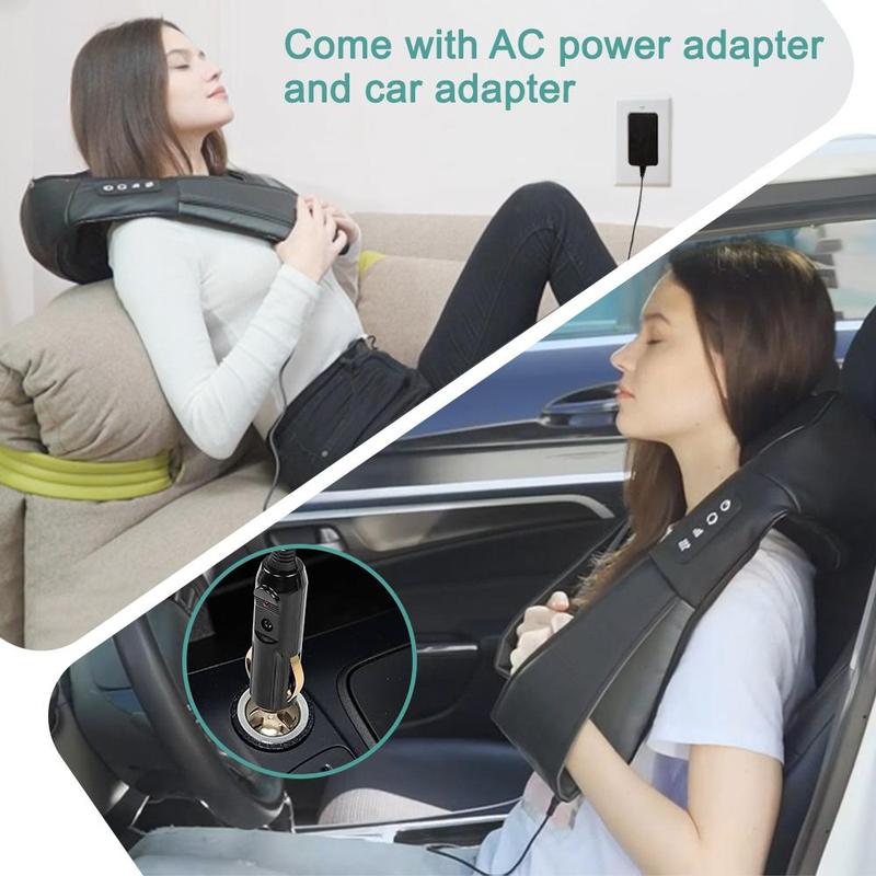 Shiatsu Neck & Back Massager Electric Shoulder Massager Car Neck Massage Pillow for Neck Shoulder Back Leg & Foot Massage 8 3D Nodes 3 Speed 2 Direction Black Gift