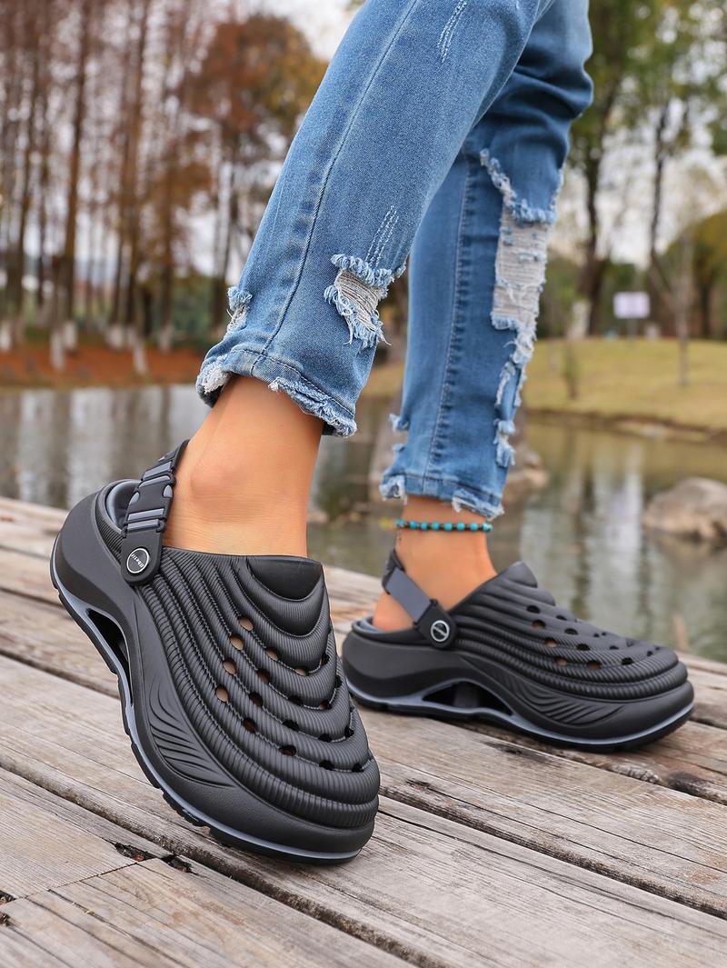 Ubetif Summer Women's Clogs Outdoor Thick Sole Non-Slip Odor Resistant Durable Quick Drying Soft Beach Sandals