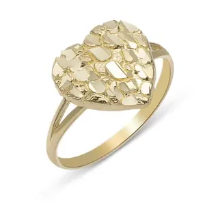 Gold Nugget Heart Ring