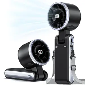 Portable Handheld Turbo Fan 3-in-1, 3600mAh Battery Operated with 5-Speed, 12H Runtime,  Outdoor, Travel, Office, Rechargeable Personal Fans