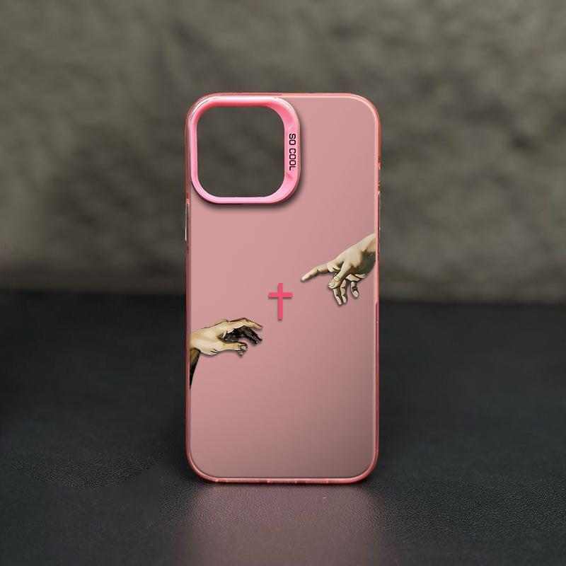 Jesus Cross Pattern Phone Case Fashion TPU Laser Craft Anti-Drop Cover for iPhone 17 16 15 14 13 12 11 & Samsung Galaxy S25 S24 S23 S22