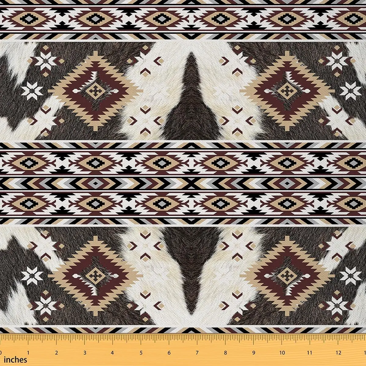 Feelyou Southwestern Woven Polyester Upholstery Fabric - Tight-Weave Waterproof Microfiber Textile with Fashionable Ethnic Pattern, by the Yd for DIY Home Projects, Indoor Use, Available in 1/2/10 Yd Sizes, Furniture, Multi-Size