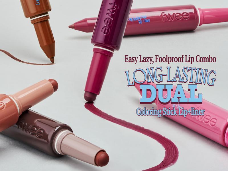 [TikTok Shop Exclusive] fwee Easy Lazy Lip Combo | LONG-LASTING DUAL COLORING STICK LIP + LINER & 3D Voluming Gloss | Transproof Lip Combo |