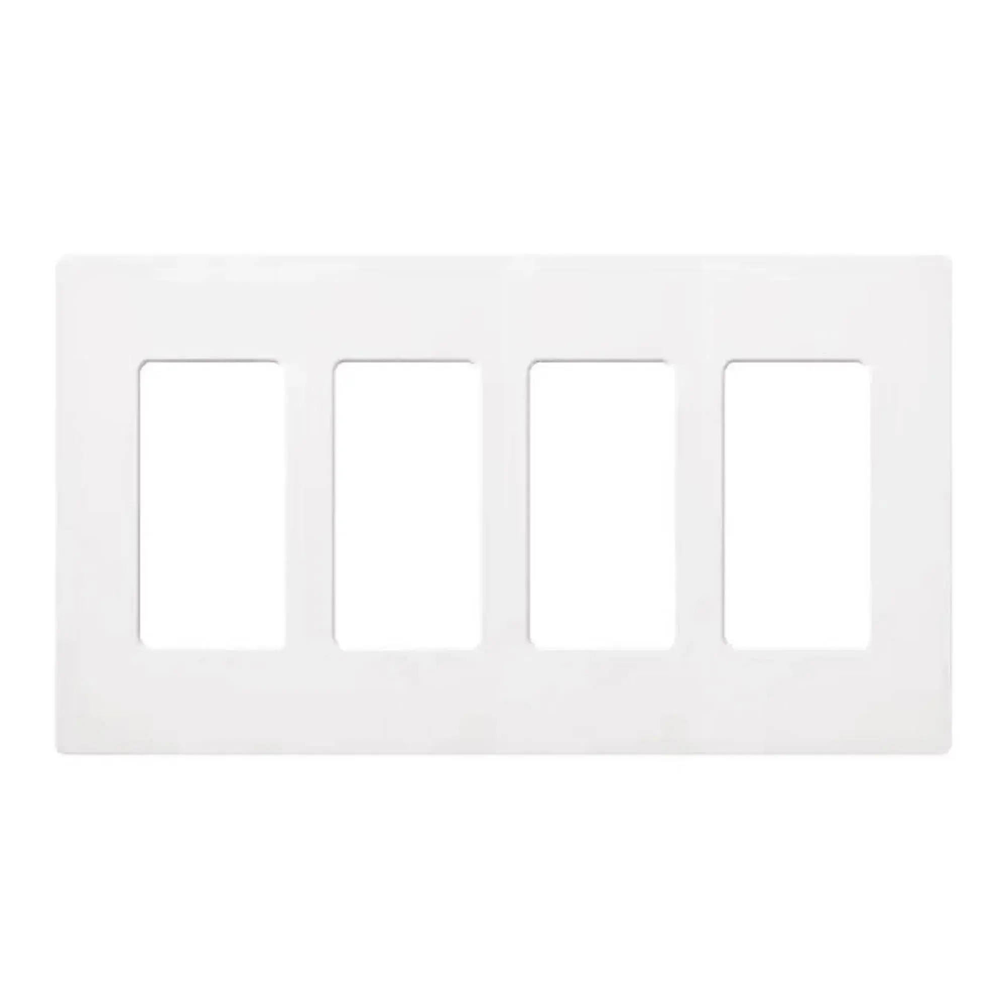 Lutron CW-4-WH Claro Standard 4-Gang Decora Screwless Wall Plate, White