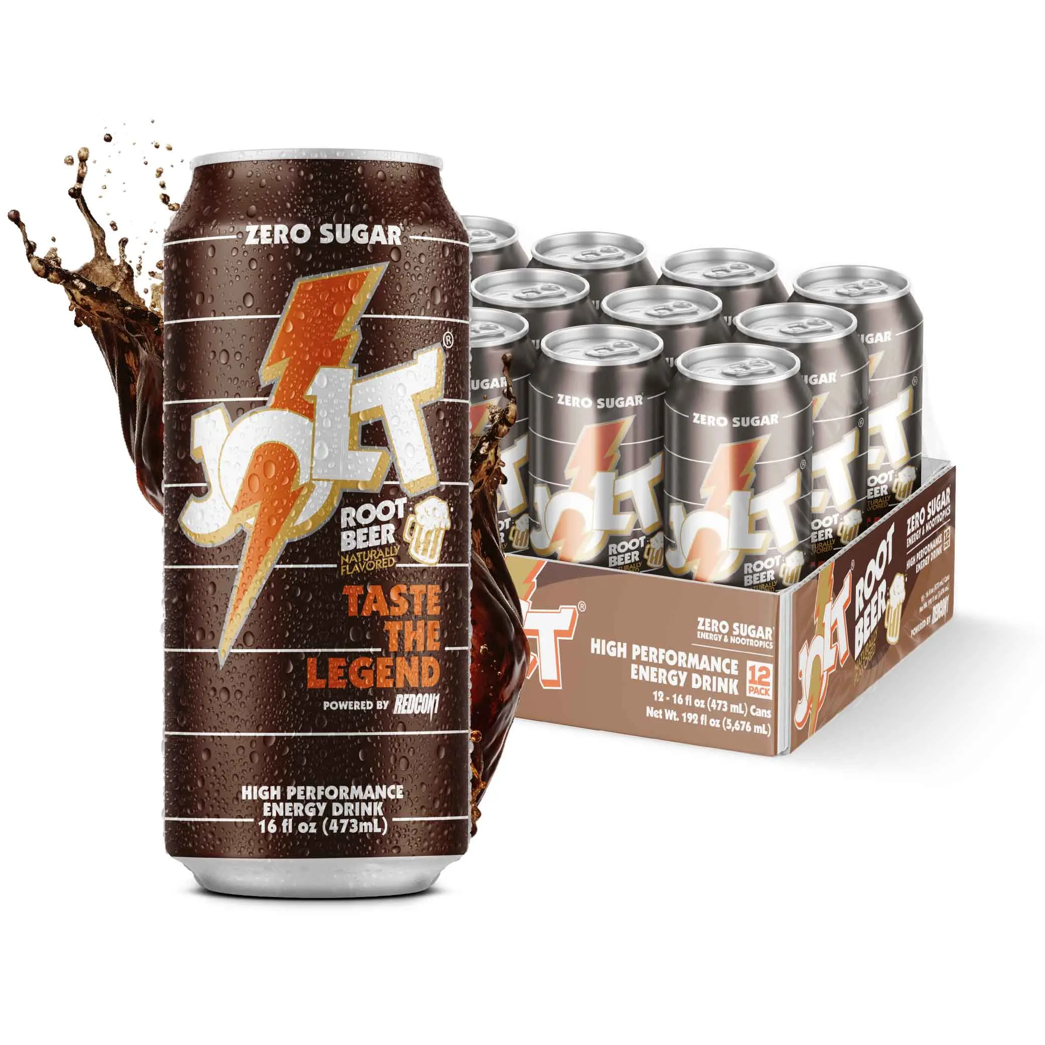 REDCON1 Jolt Cola Energy Drink - Zero Sugar Energy Drink with Alpha GPC Nootropic, 200mg Natural Caffeine from Green Coffee Beans, Vitamin B6, B12 & B5 to Boost Mood (12 ct)
