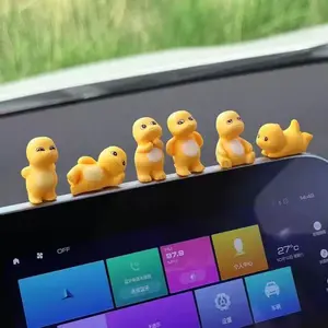 6PCS cute yellow milk dragon car dashboard decorations - mini cartoon character toys, used for car interior decoration and desktop decoration