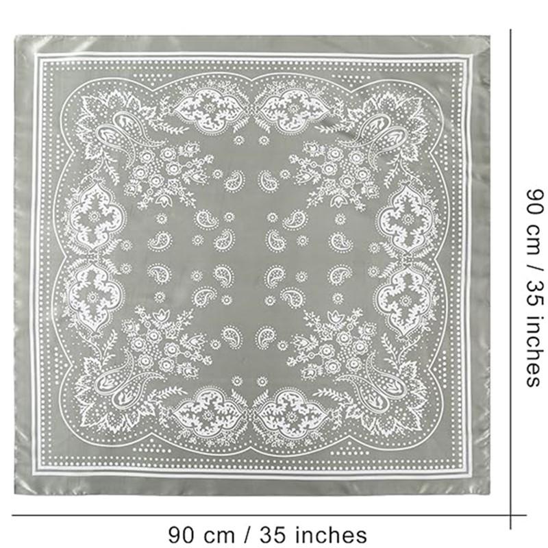 4PCS/Set 35'' Printed Square Head Scarf Neck Scarves for Women Silk Like Hair Kerchief Bandanas Neck Scarf Sleeping Head Wraps Hair Band Headscarf Female Hair Accessories