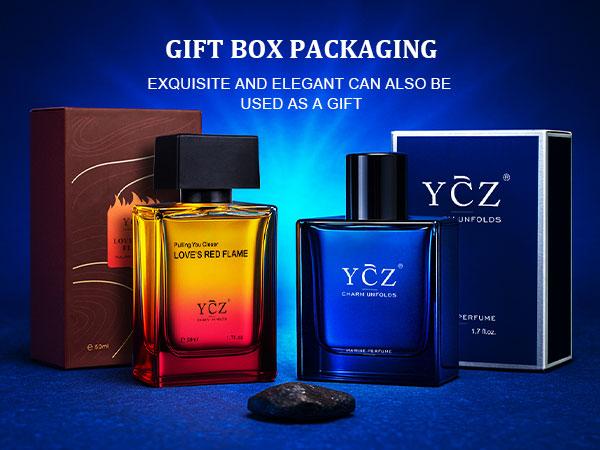 YCZ Men's Cologne 2-Piece Set Marine & Passionate Love 50ml Each Unisex Perfume Duo for All Occasions Long-Lasting Wear Cruelty-Free & Vegan Fragrance Pack Carefully Picked Scents Elegant Scent