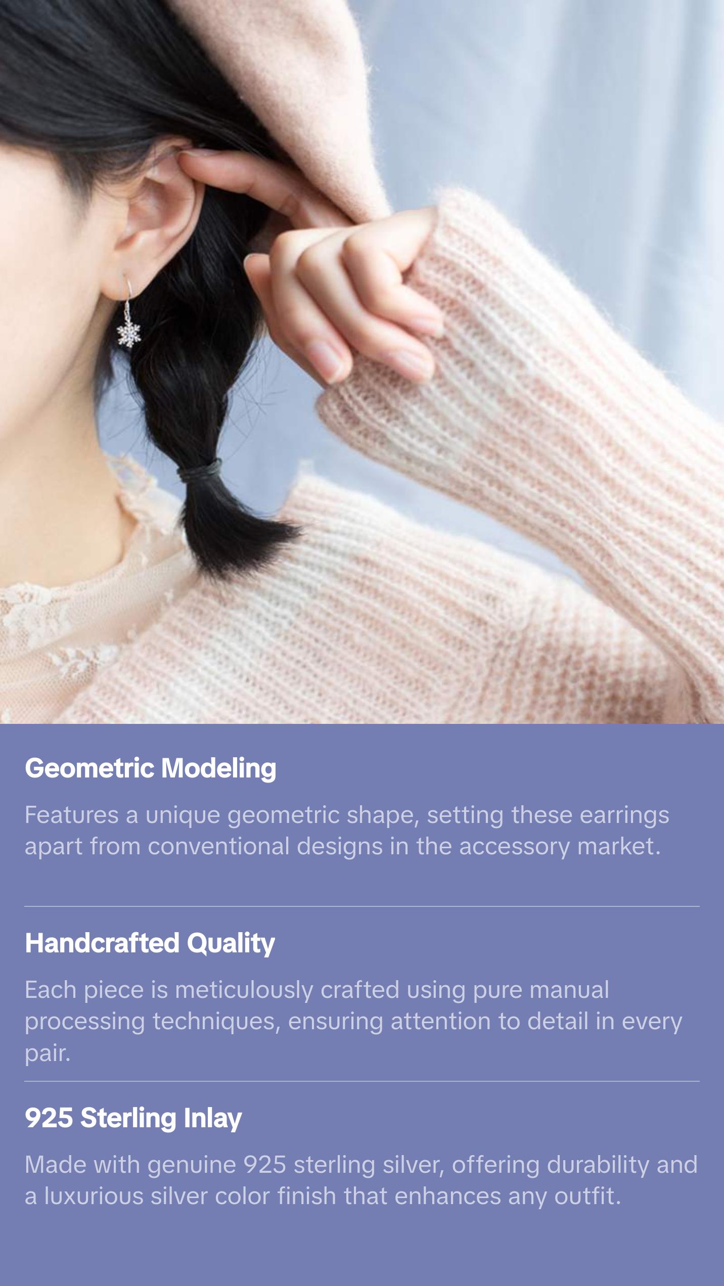 Sterling Silver Dangling Snowflake Earrings