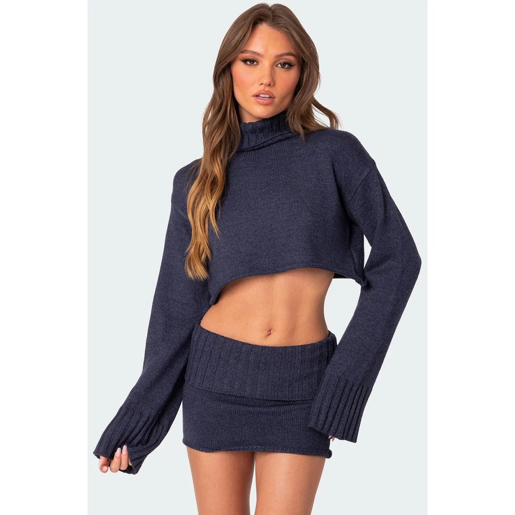 Gino Cropped Turtle Neck Sweater