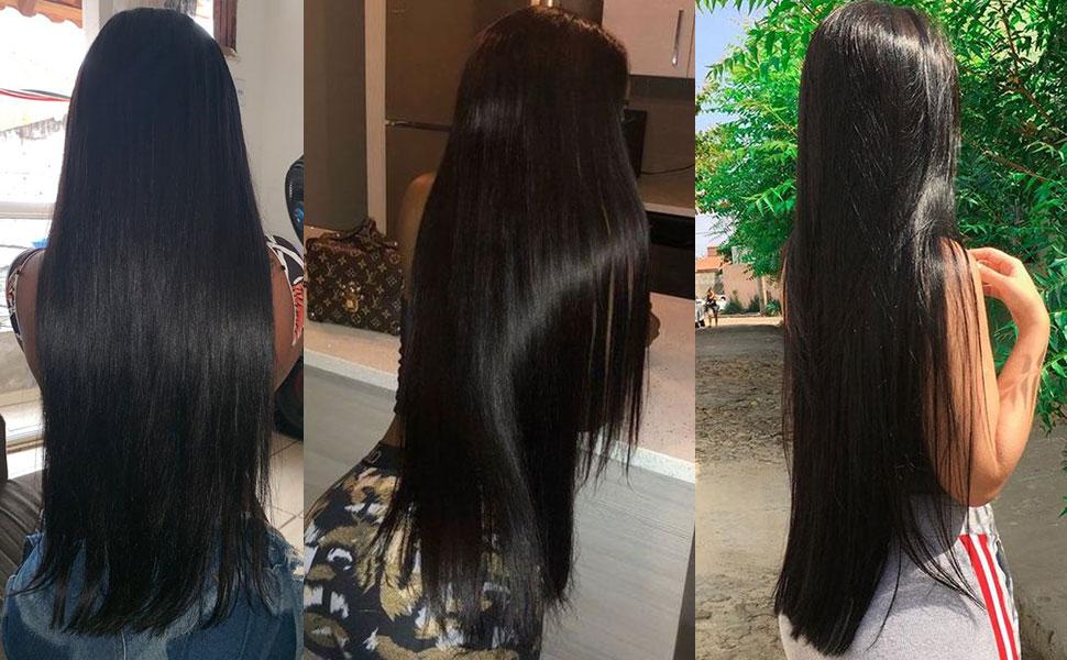 Lemoda Straight Virgin Human Hair Bundles 100% Unprocessed Straight Raw Human Hair Extensions Great Qanlity Hair Weave Bundles Natural