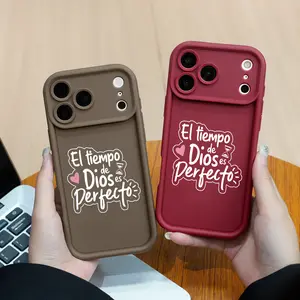 "El Tiempo De Dios Es Perfecto" Christian Phone Case, Spanish Quote Aesthetic Case For IPhone 17 15 16 14 Pro Max 13 12 11 Plus ,Samsung Galaxy S25 S24 S23 S22,Charming Aesthetic Look, Shockproof Anti-Drop Phone Case Cute Gift For Her.