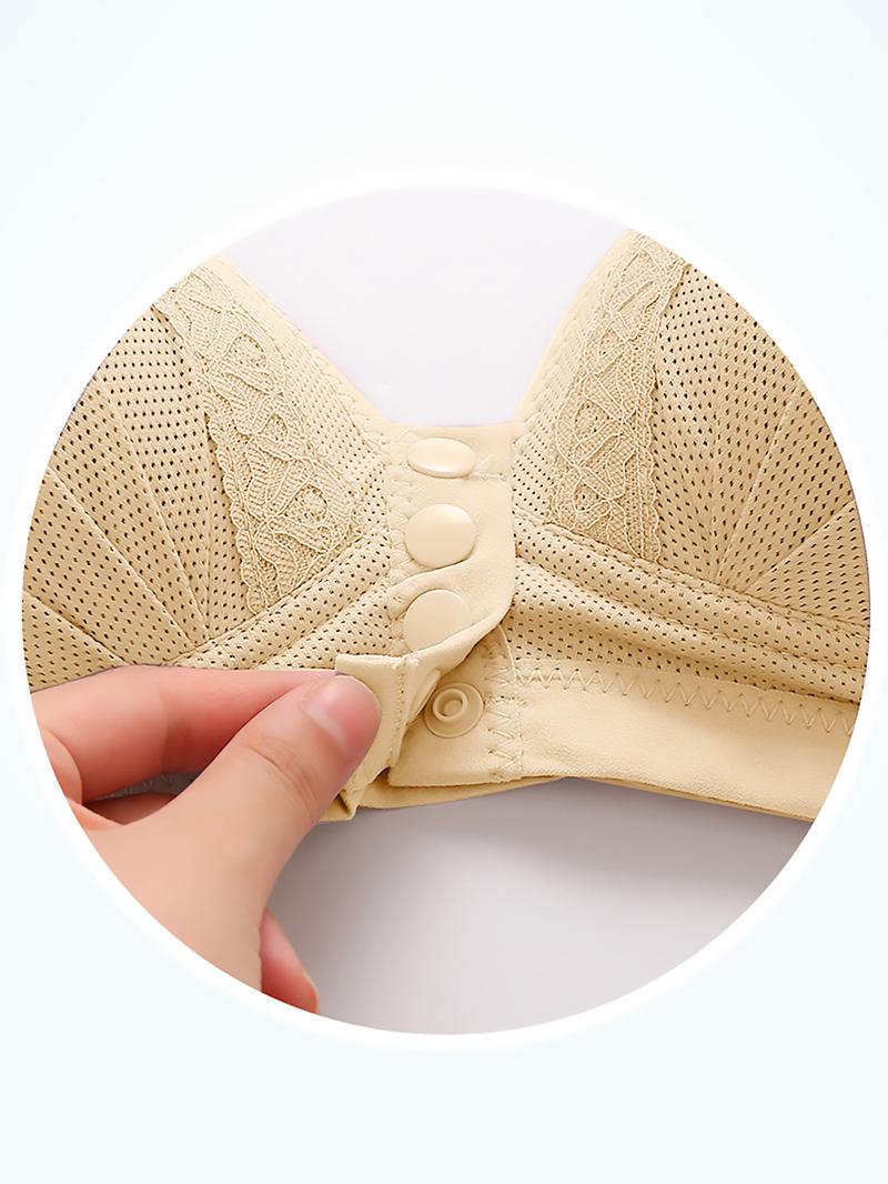 1/3/6PCS Women's Push-Up Jacquard Bra Front Closure Bras Posture Full Coverage Underwire Unlined Seamless Bra for Daily Wear All Seasons, Push bra,Womenswear, Unlined Bra, Wireless Underwear Bras