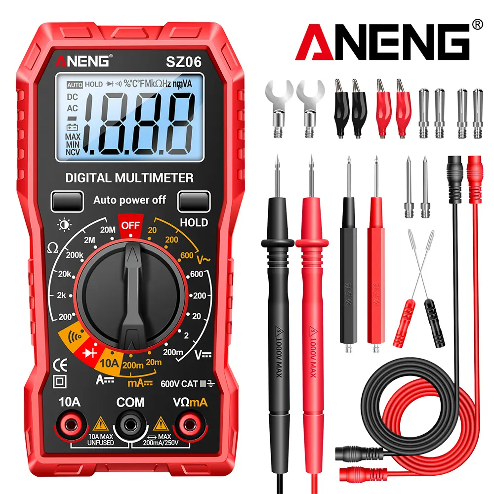 ANENG Digital Multimeter Tester,AC/DC Voltage,DC Current,Auto Voltmeter | Professional Multimetro Measures Resistance,Diodes, Ohm Amp Meter Handheld Electrical Tools
