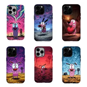 Courage the Cowardly Dog Moon Tarot Phone Case,for iPhone 16 15 14 13 12 11 17Pro Max,for Samsung S25 S24 S23 S22 Ultra,Protective Cover For Fan Christmas Gift For Her/Him