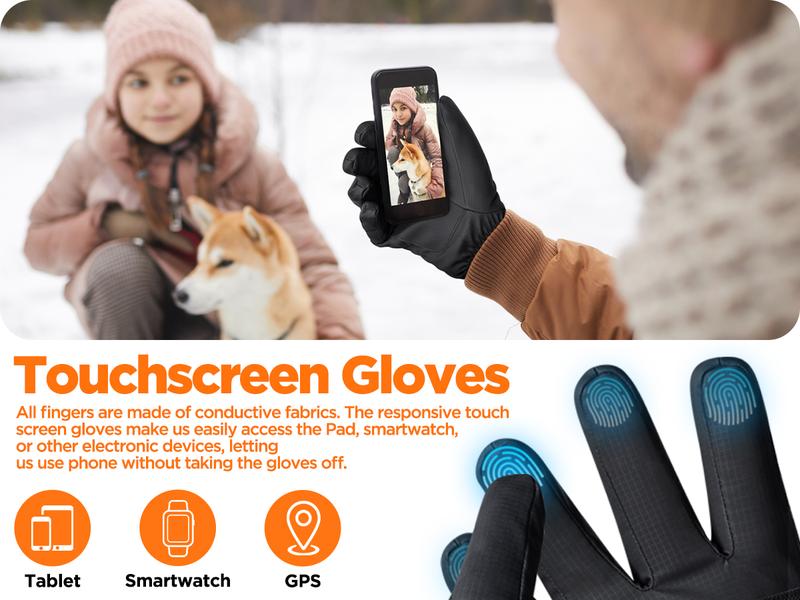 Winter Waterproof Ski Snow Warm Gloves for Women Men, Windproof Cold Weather Thermal with Touchscreen Fingers, for Running Driving Cycling Hiking Biking Outdoor Sports Daily Work RG802 Hand Cover