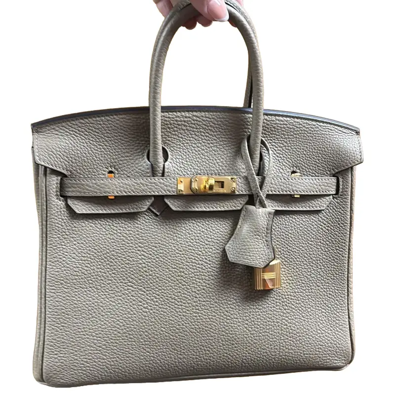 Pre-owned HERMÈS Togo Shoulder Bags IB26010191 Hermes Birkin 25 Beige Marfa Togo