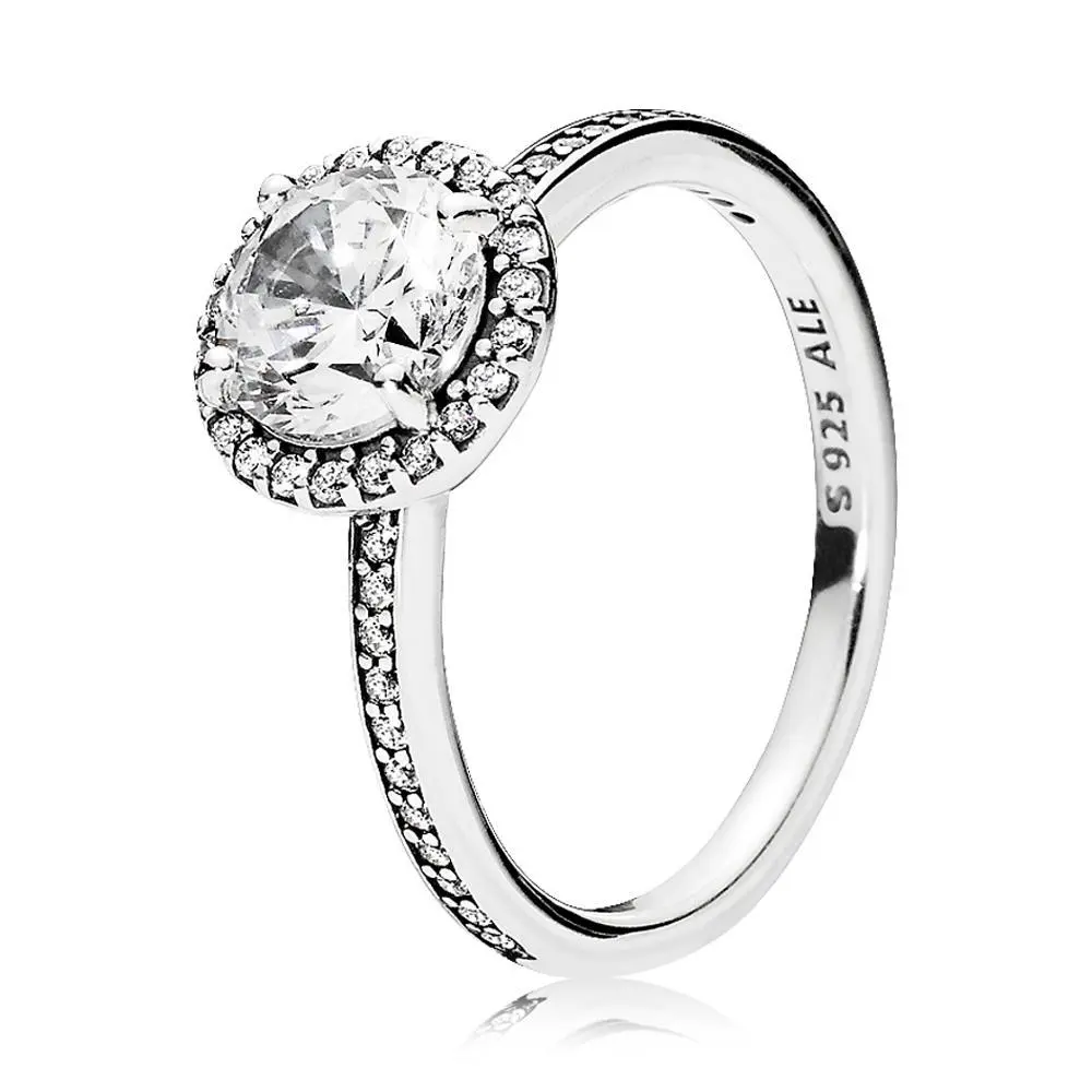 PANDORA Classic Elegance Cocktail Ring, 925 Sterling Silver Dramatic Statement Ring with Bold Brilliant Stones for Evening Wear, 196250CZ, Luxurious