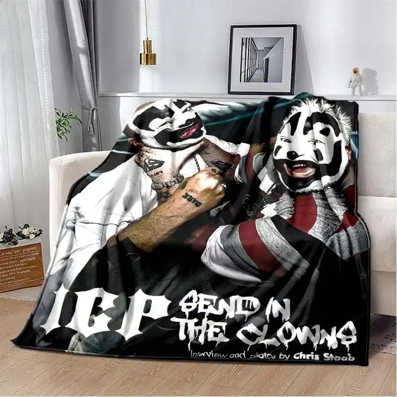 Insane Clown Posse ICP Juggalo Flannel Throw Blanket, Hip Hop Band Graphic and Faygo Inspired Artwork for Bedroom Music Room and Lounge Decor, Lightweight Bed Throw for Music Night, Birthday Christmas Gift for Rap Fans and Collectors