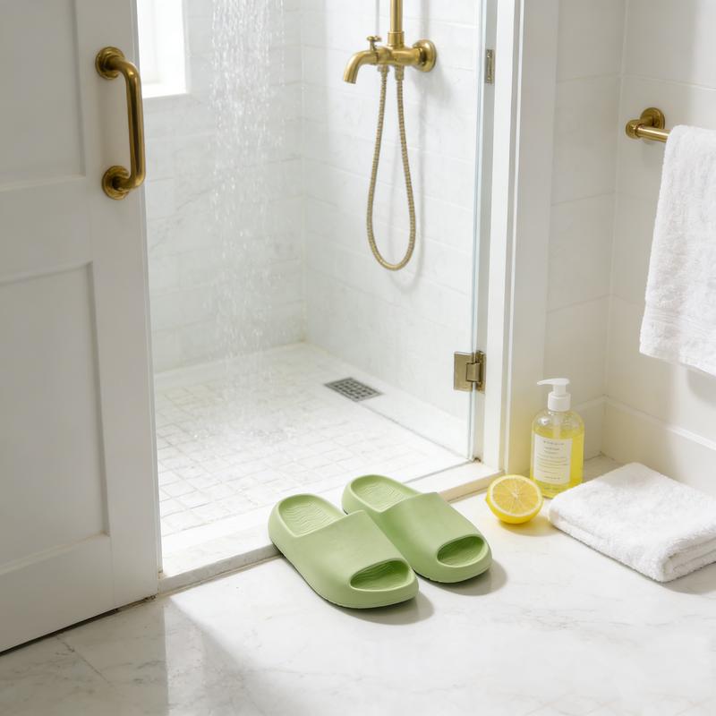 Lumubby Pillow Slippers for Women & Men Non-Slip Quick-Drying EVA Material Ultra Cushion 1.7-inch Thick Sole Breathable Anti-Slip Textured Style Shower Slides