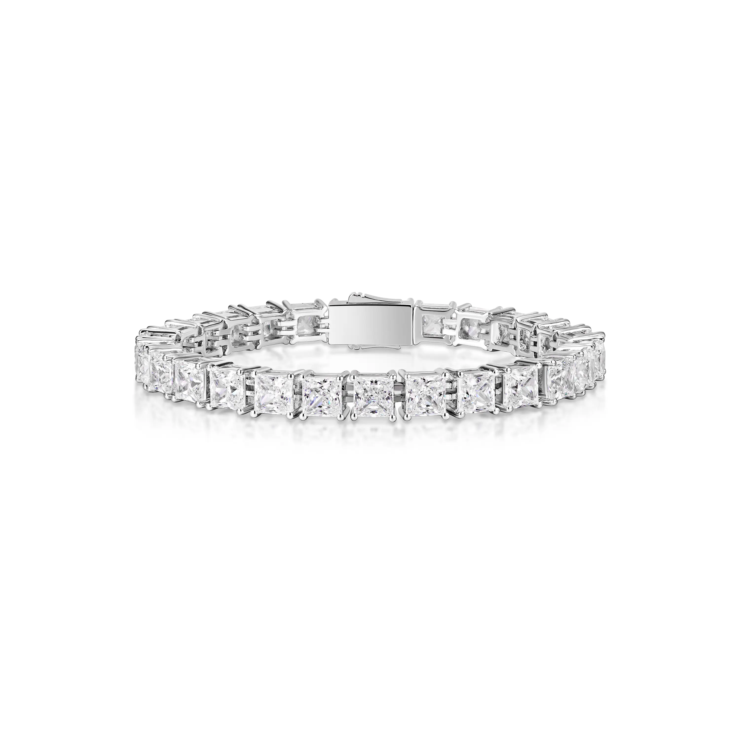 VAMERAY#3304 40 Carat Princess Cut Prong-Set Tennis Bracelet