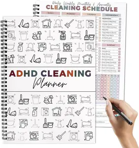 ADHD Cleaning Planner for Adults – Undated Daily, Weekly & Monthly Cleaning Schedule & Checklist – Household Chores Organizer Notebook for Home Management, Routine Tracking & Family Cleaning Tasks