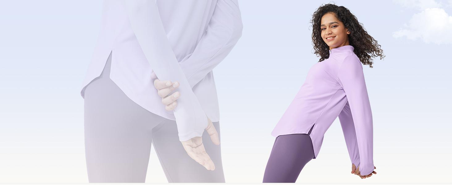 G4Free Womens UPF 50+ Sun Shirts Lightweight Golf Shirts Quick Dry Half Zip Workout Tops Running Hiking Activewear