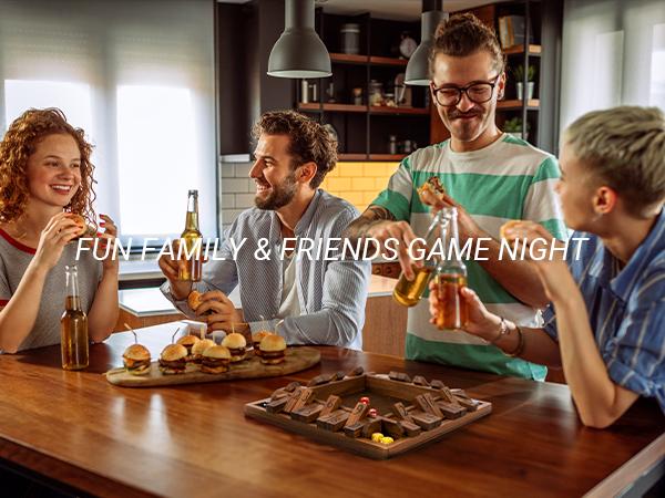 ropoda Shut The Box Dice Board Game (2-4 Players) for Kids & Adults [4 Sided Large Wooden Board Game, 8 Dice + Shut-The-Box Rules] Smart Game for Learning Addition – Vantage Style,Valentine's Day