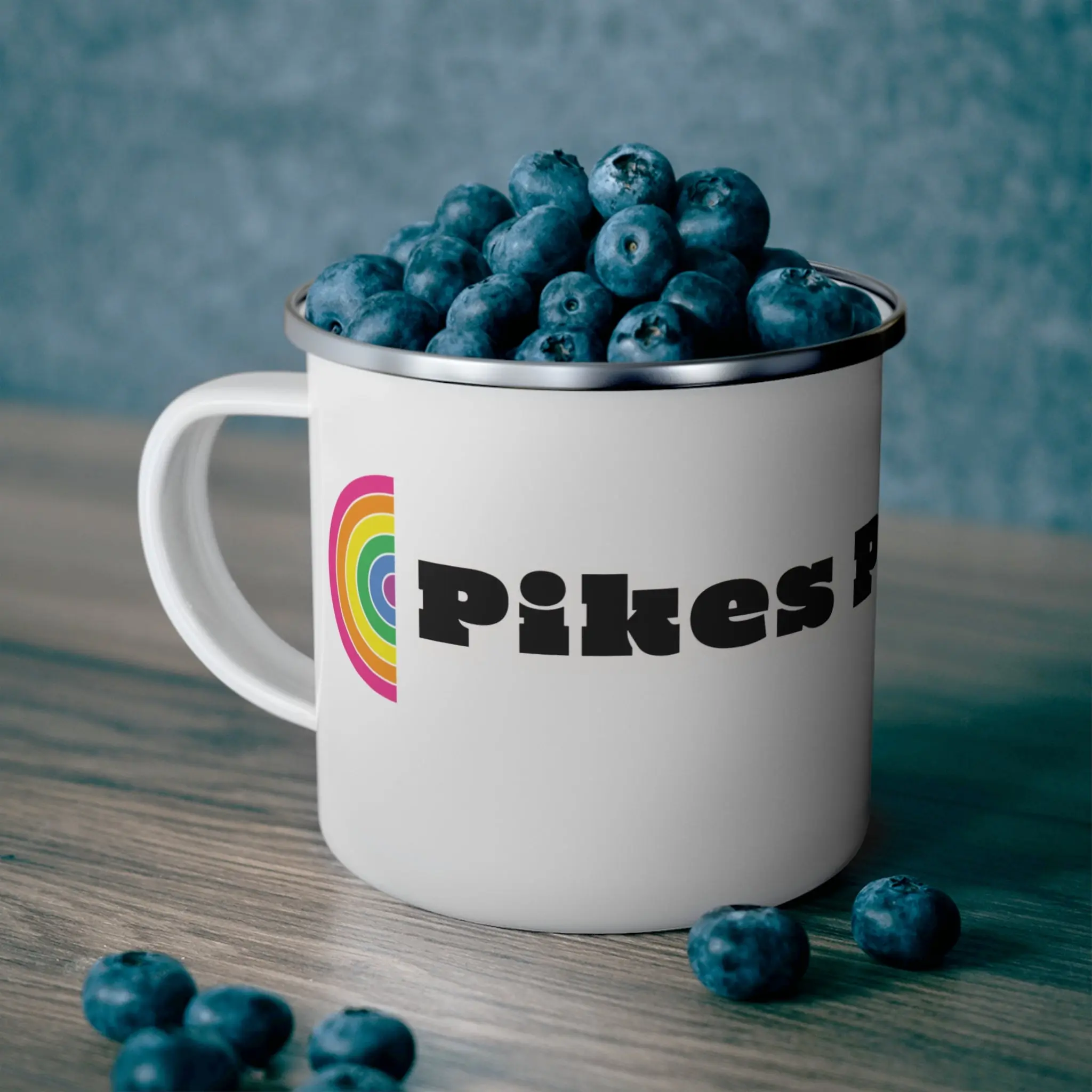 Enamel Camping Mug — 'Peakes Peak Pride Logo' Outdoor Coffee Cup