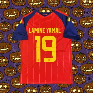 2026 World Cup Spain National Team Fan Version Home Red #19 Yamal Short Sleeve Jersey