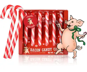 Bacon Flavored Tree Canes - Gag Gift, Collectible, FunI Item - Festive Holiday Fun Joke Gift - Archie McPhee