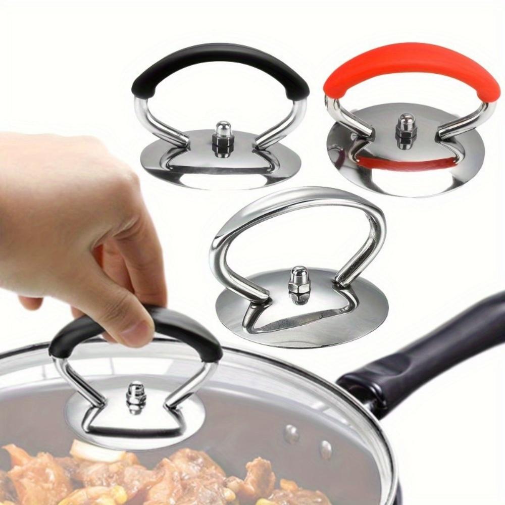 2pcs Stainless Steel Pot Lid Handle Set with Silicone Heat-Resistant Grip and Installation Screws - Cookware Replacement Top Handle, Durable Pot Lid Accessories for Kitchen Cooking Equipment 2pcs Stainless Steel Pot Lid Handle Set with Silicone Heat-Resistant Grip and Installation Screws - Cookware Replacement Top Handle, Durable Pot Lid Accessories for Kitchen Cooking Equipment
