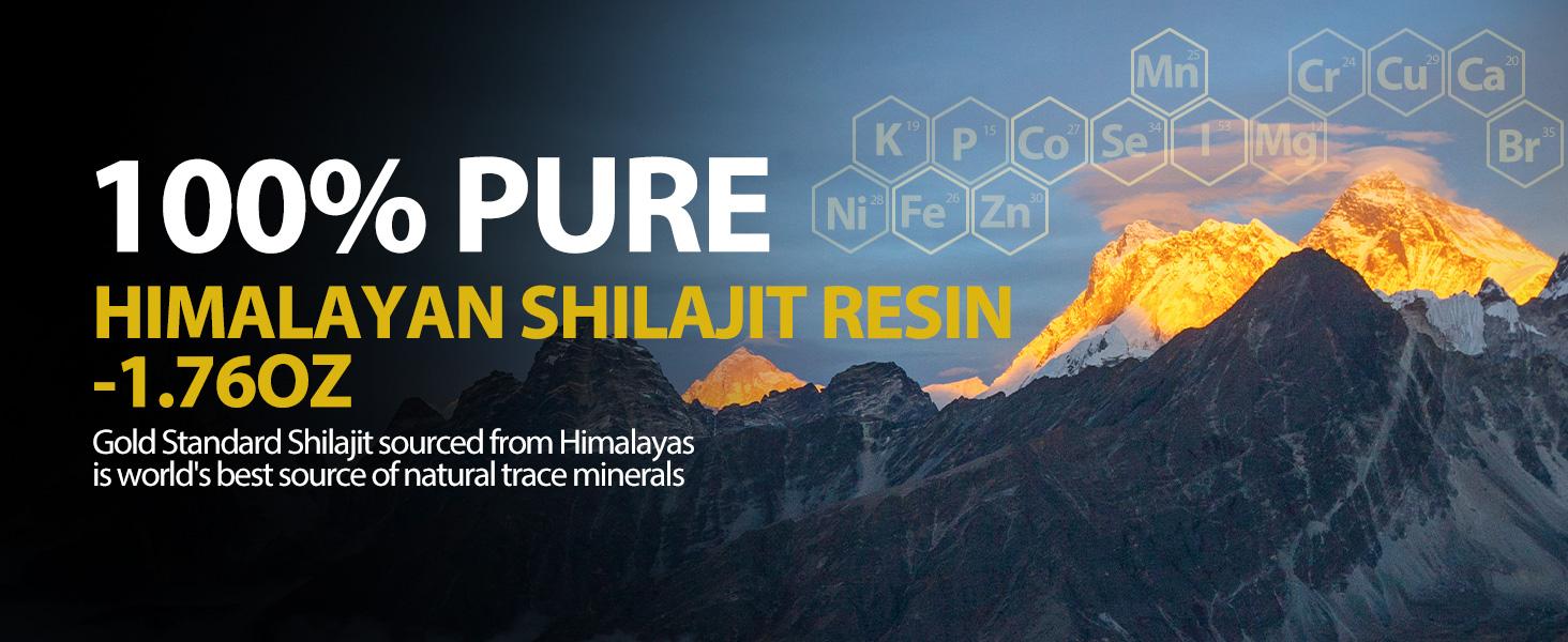 Shilajit Pure Himalayan Organic Shilajit Resin - Gold Grade 100% Shilajit with 85+ Trace Minerals & Fulvic Acid for Focus & Energy, Immunity, 50 Grams Healthcare Supplement