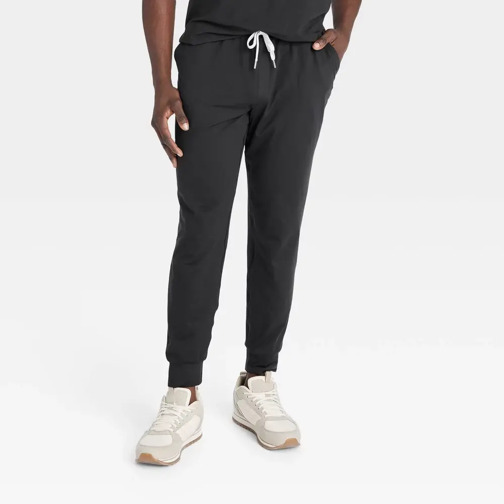 All In Motion Men's Full-Length Soft Stretch Fabric Jogger Pants - Black Onyx, Size S