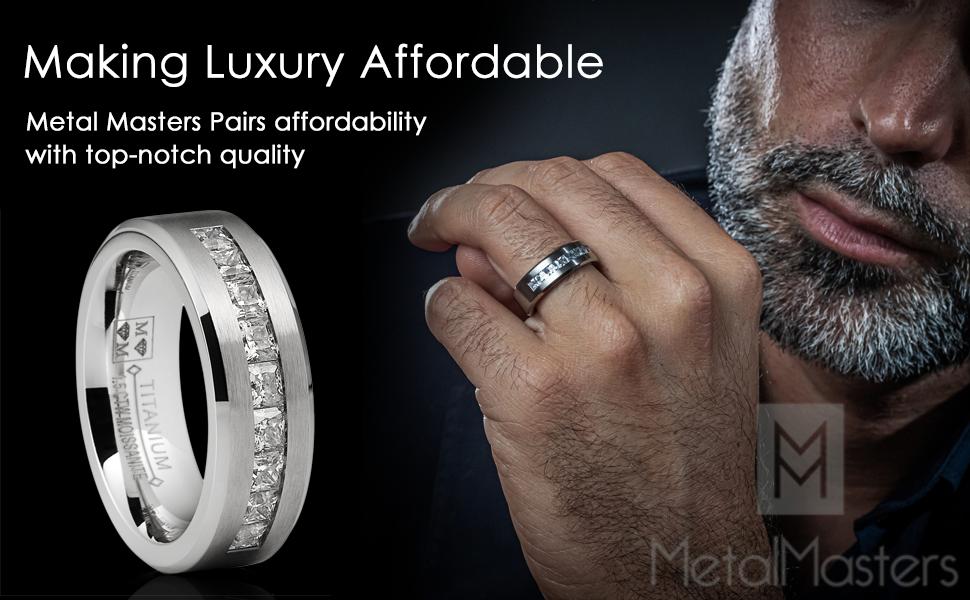 Mens 1.5 Carats Moissanite Wedding Band Engagement Ring 9 large Princess-Cut 8MM Mens 1.5 Carats Moissanite Wedding Band Engagement Ring 9 large Princess-Cut 8MM