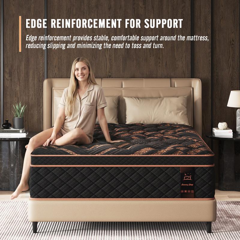 12/14Inch Mattress Twin Full Queen King Bed Size Memory Foam - Ergonomic Design Medium Firm Hybrid Mattress, Luxurious Comfort With Pocket Springs Gel Memory Foam