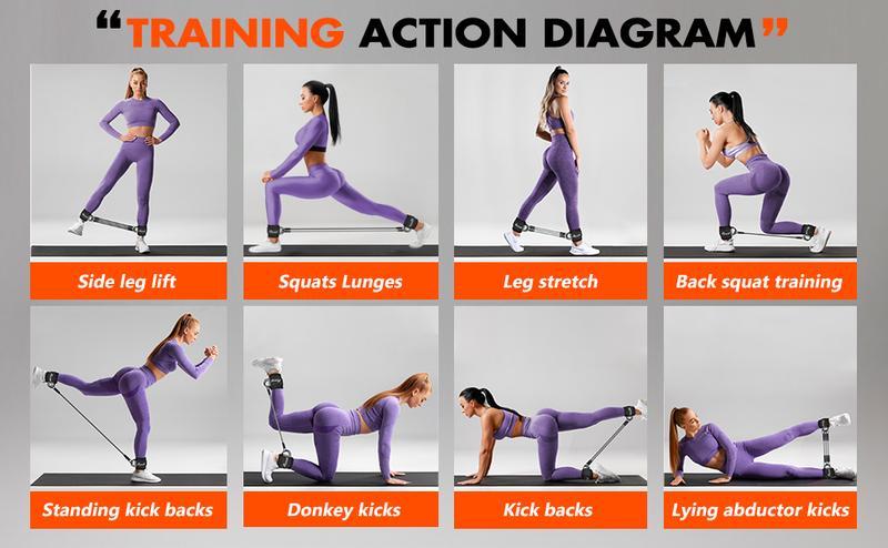 CozyYard Ankle Resistance Bands, Ankle Bands for Working Out with Cuffs, Resistance Bands for Leg Butt Training Workout Equipment for Kickbacks Hip Gluteus Training Exercises, Ankle Strap with Exercise Bands Outdoorfun Fitness