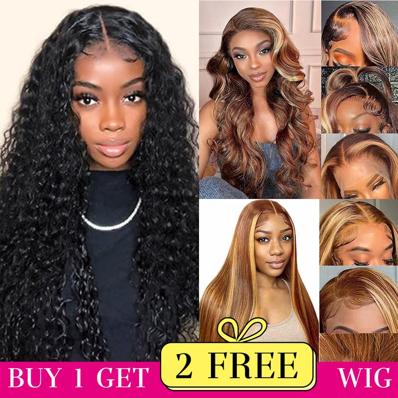 NEW[Combo sale 28"&22"&22"]" buy 1 get 3 wig Deep Wave 13x4 Lace Front Wigs Human Hair 180% Density Human Hair Wigs for Black Women
